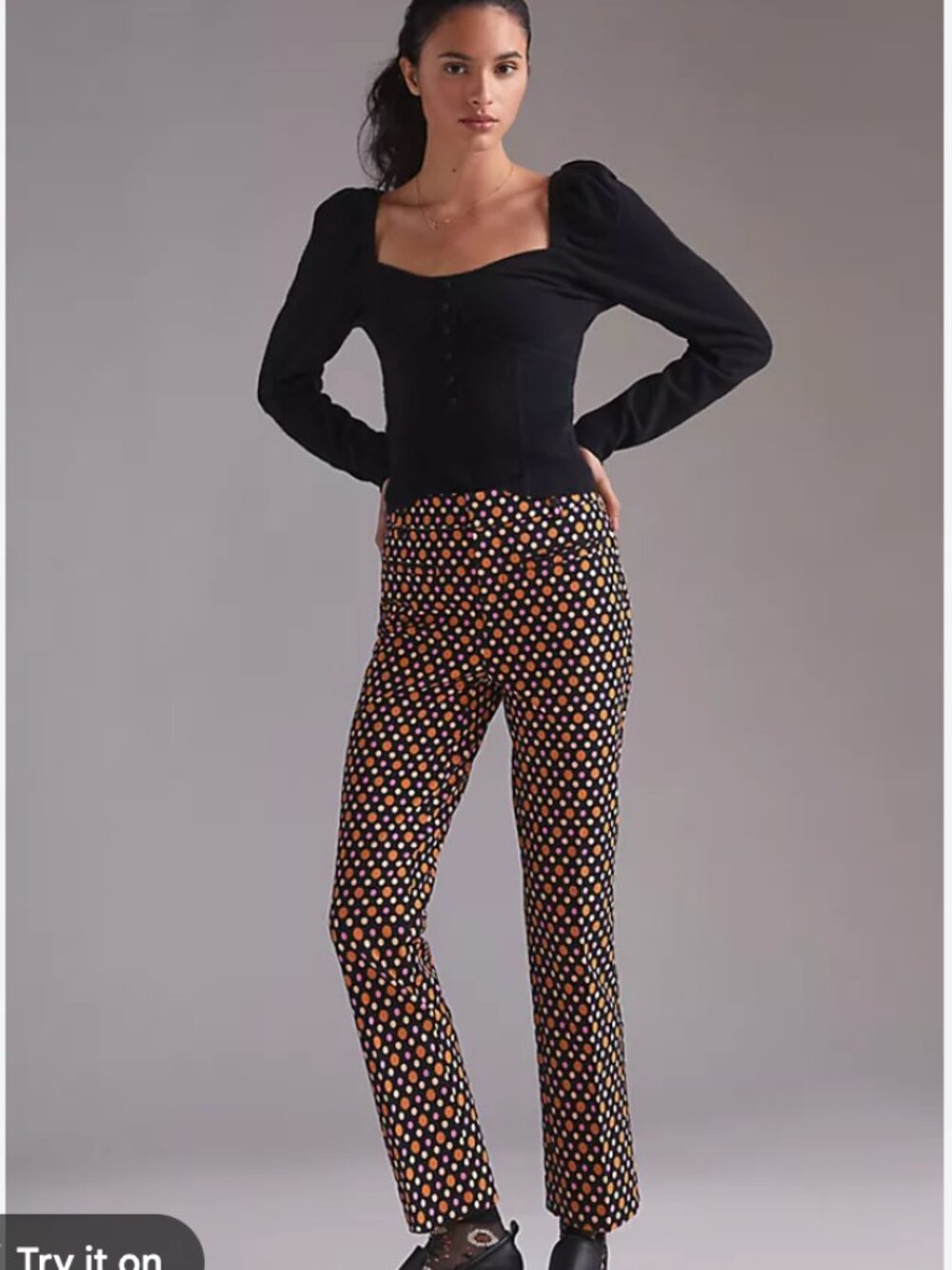 Maeve Kick Flare Trouser Pants - Geometric Print